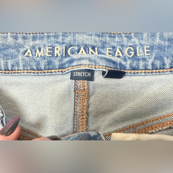 American Eagle Hi-Rise Baggy Wide Leg Cargo Jeans Size 6 Inseam 30” Super Comfy - Picture 3 of 4